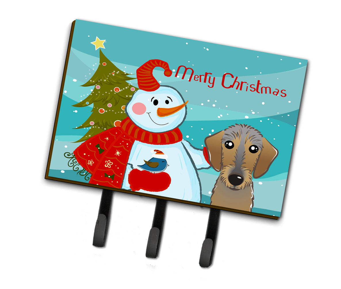 Snowman with Wirehaired Dachshund Leash or Key Holder BB1853TH68