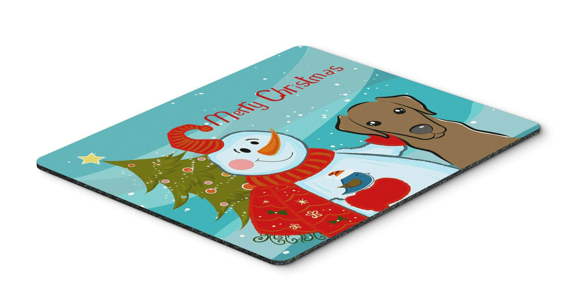 Snowman with Chocolate Labrador Mouse Pad, Hot Pad or Trivet BB1854MP by Caroline&#39;s Treasures