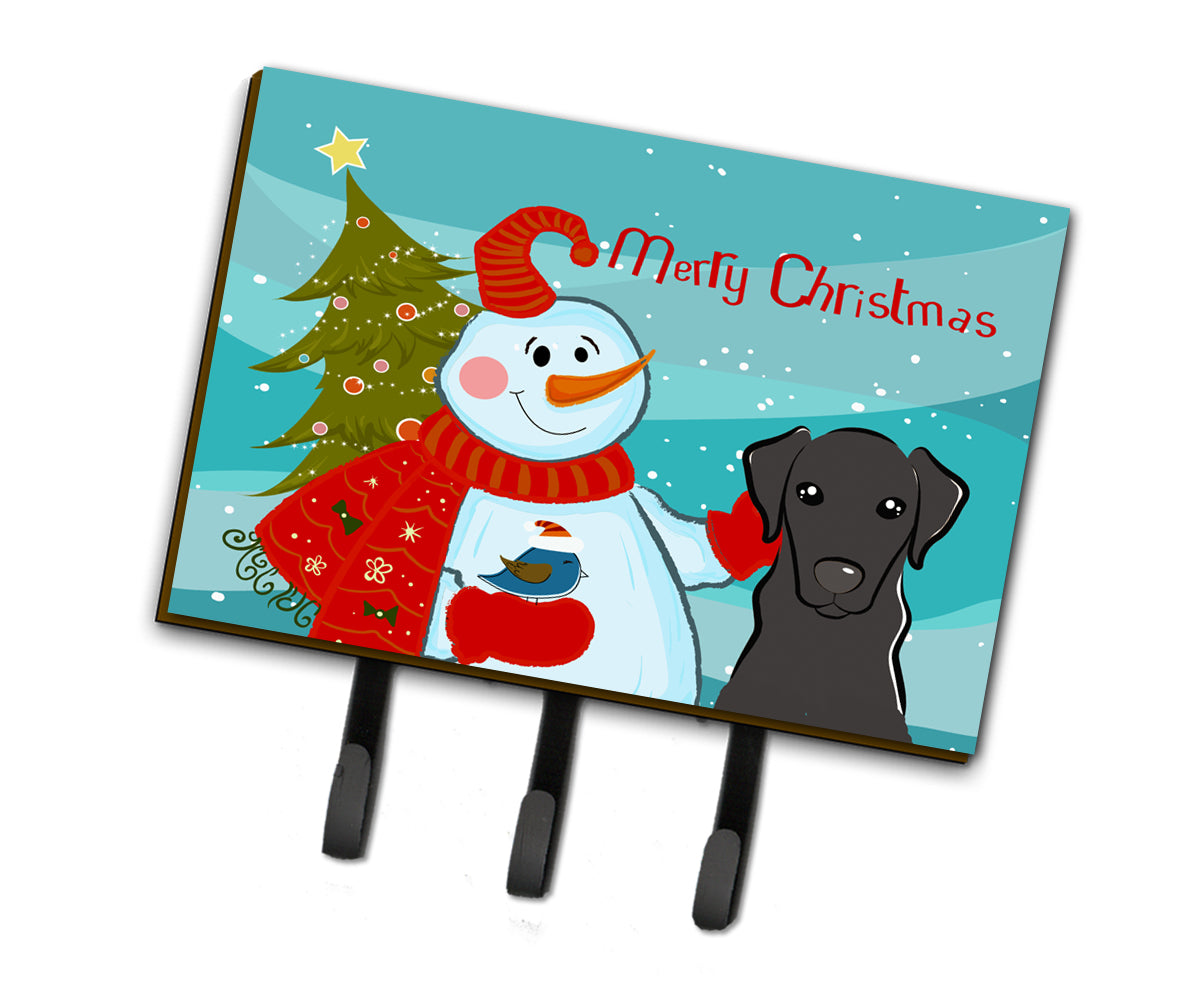 Snowman with Black Labrador Leash or Key Holder BB1855TH68  the-store.com.