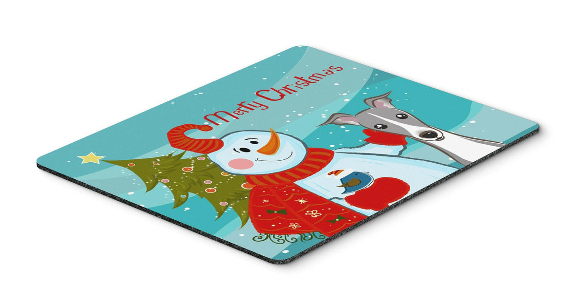 Snowman with Italian Greyhound Mouse Pad, Hot Pad or Trivet BB1856MP by Caroline&#39;s Treasures