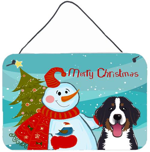Snowman with Bernese Mountain Dog Wall or Door Hanging Prints by Caroline&#39;s Treasures