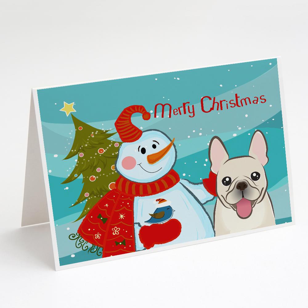 Buy this Snowman with French Bulldog Greeting Cards and Envelopes Pack of 8