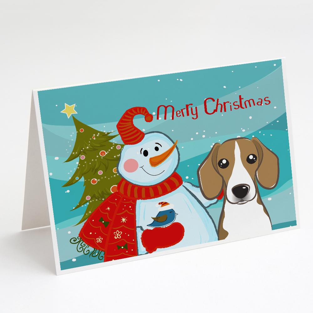Buy this Snowman with Beagle Greeting Cards and Envelopes Pack of 8