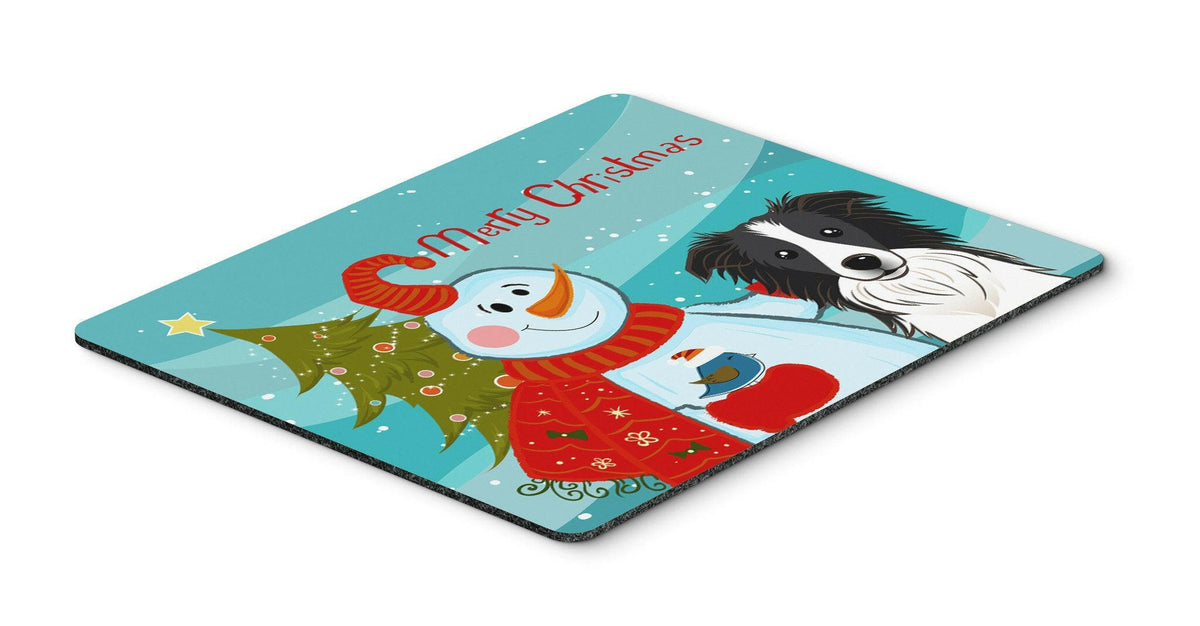 Snowman with Border Collie Mouse Pad, Hot Pad or Trivet BB1861MP by Caroline&#39;s Treasures