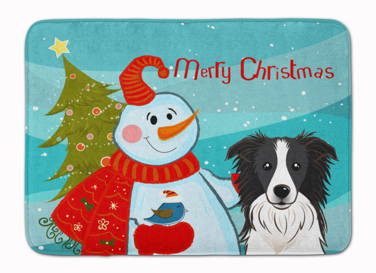 Snowman with Border Collie Machine Washable Memory Foam Mat BB1861RUG - the-store.com