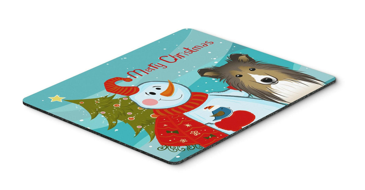 Snowman with Sheltie Mouse Pad, Hot Pad or Trivet BB1862MP by Caroline&#39;s Treasures