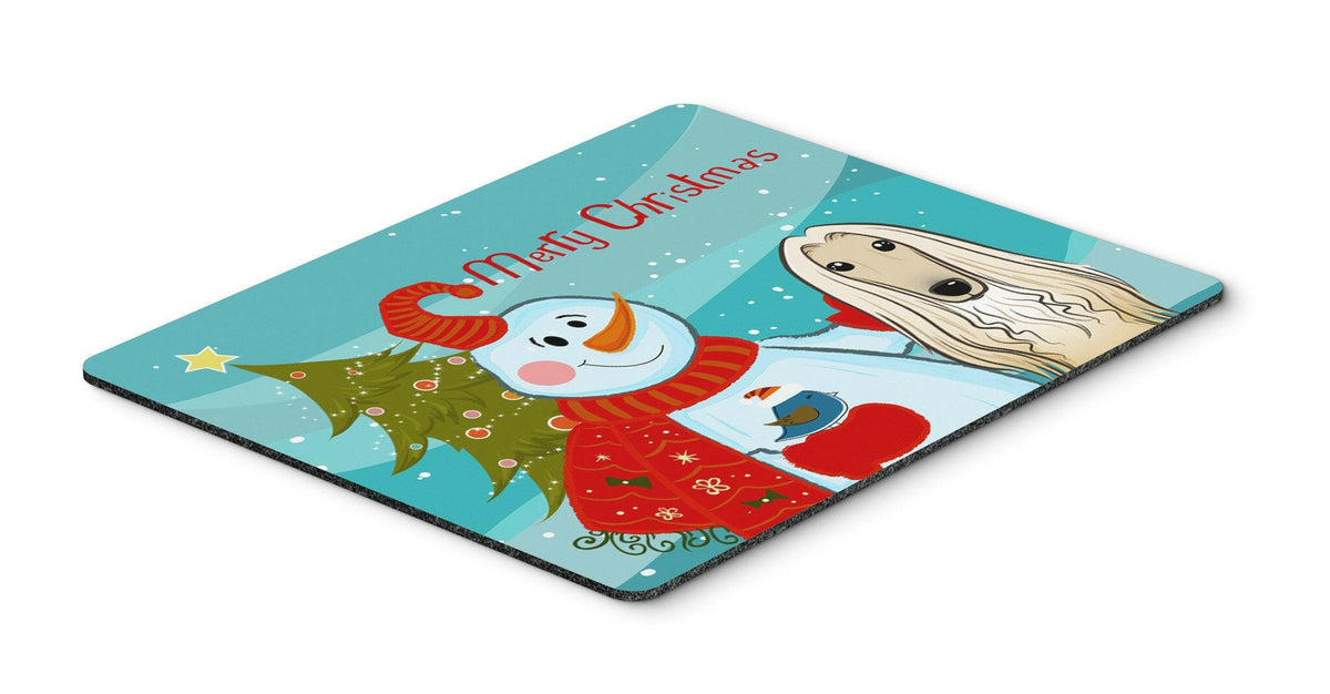 Snowman with Afghan Hound Mouse Pad, Hot Pad or Trivet BB1864MP by Caroline&#39;s Treasures
