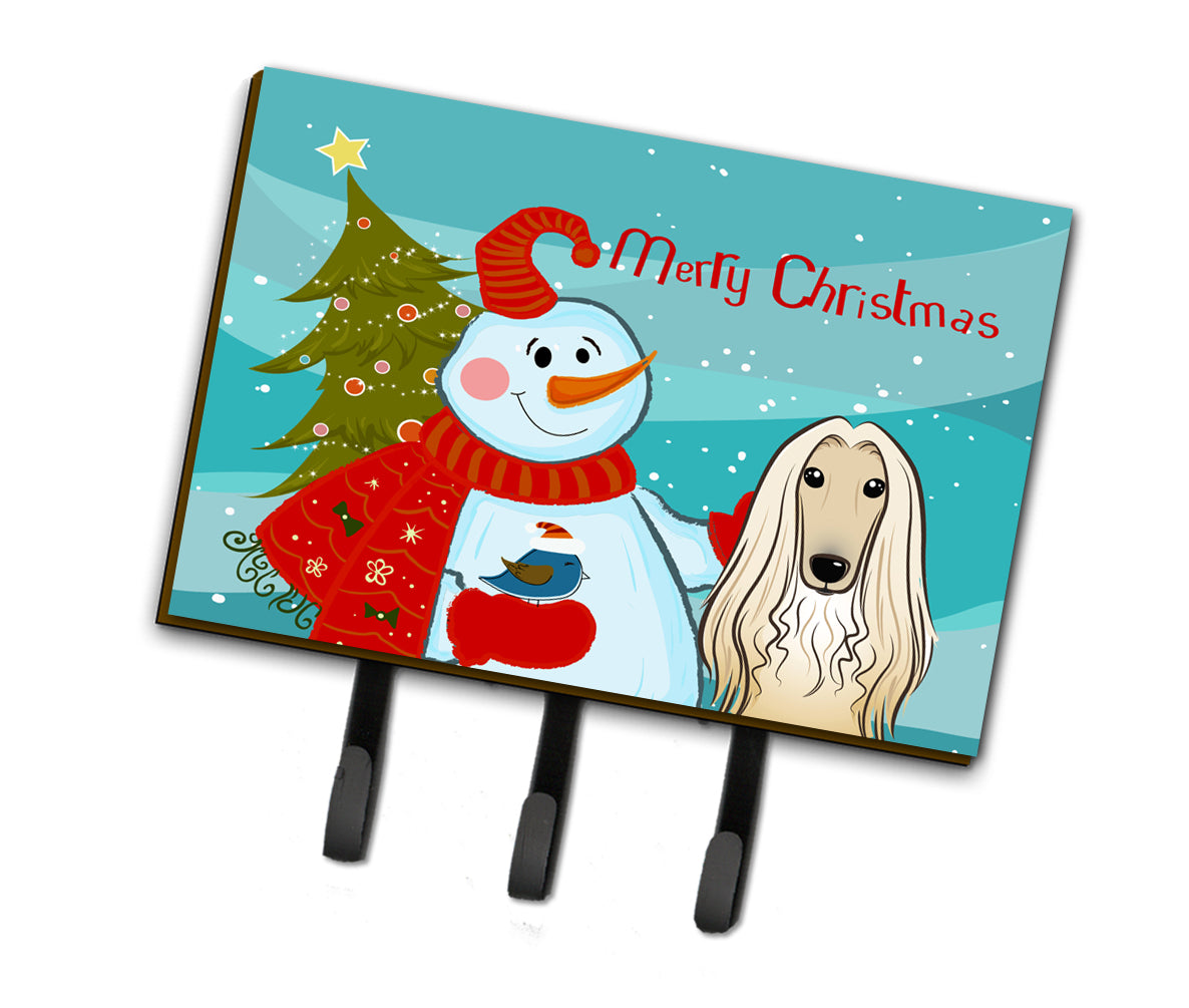 Snowman with Afghan Hound Leash or Key Holder BB1864TH68  the-store.com.