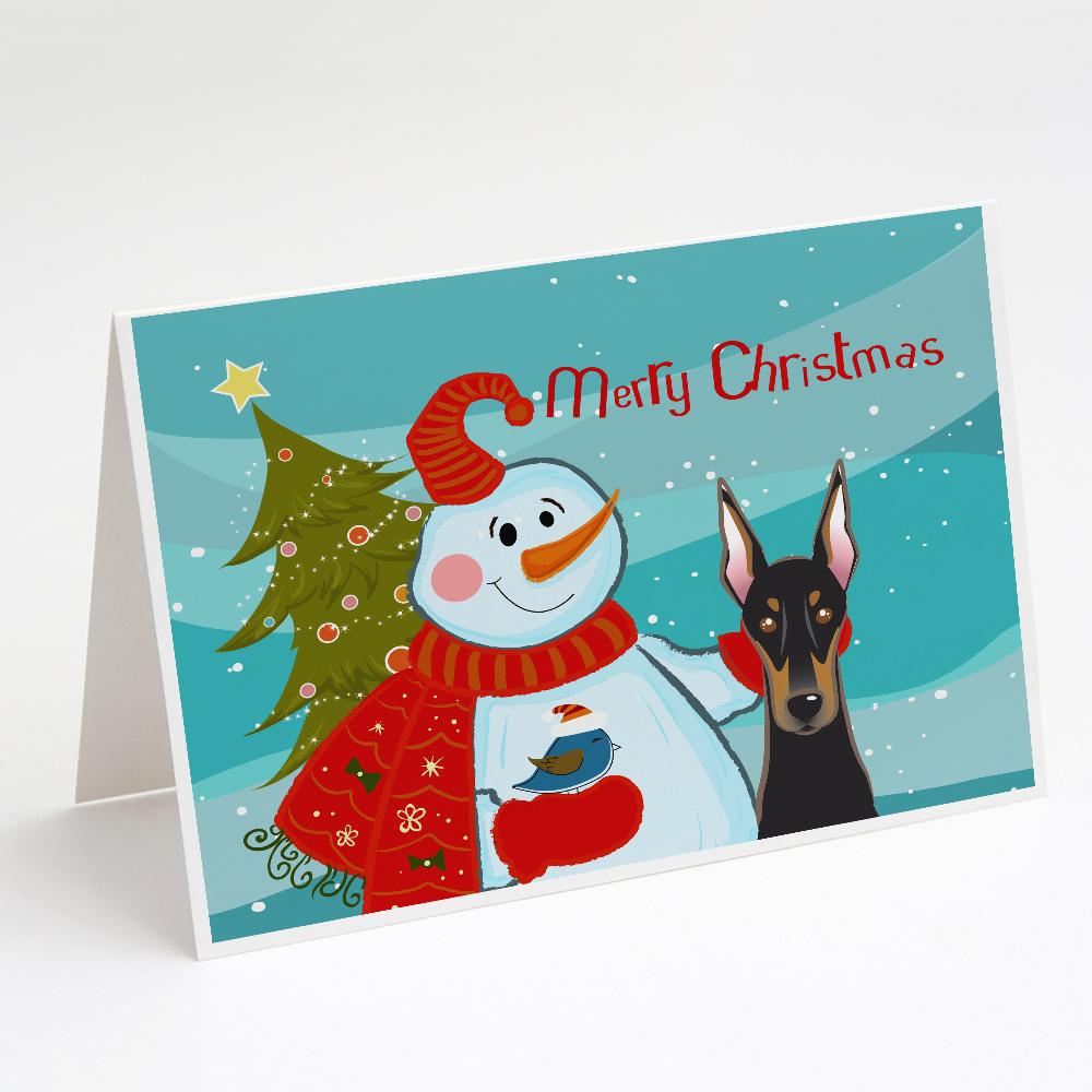 Buy this Snowman with Doberman Greeting Cards and Envelopes Pack of 8