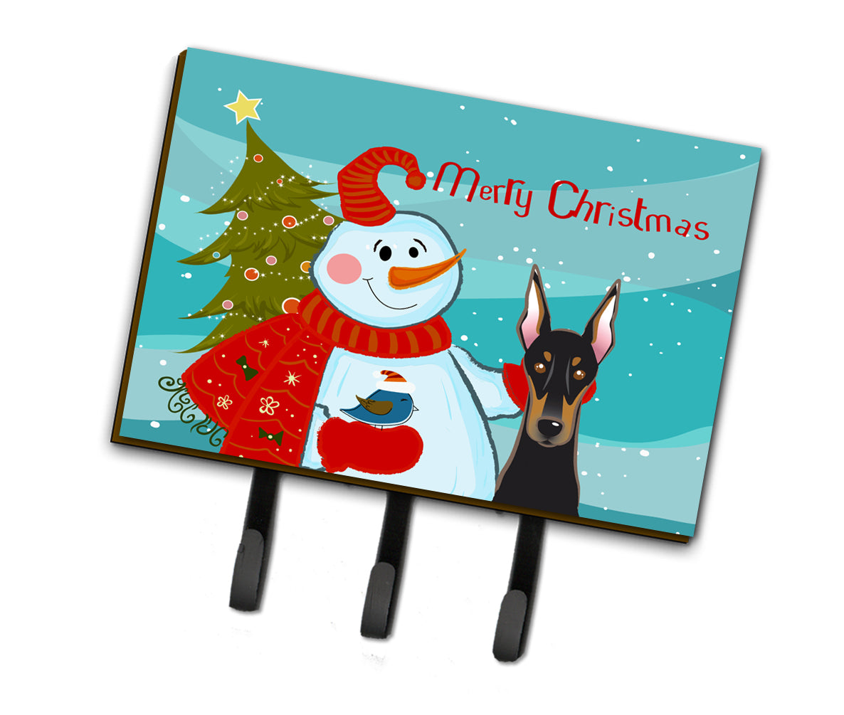 Snowman with Doberman Leash or Key Holder BB1865TH68  the-store.com.