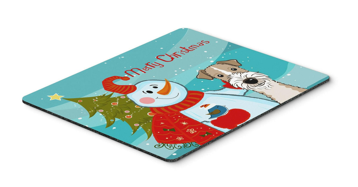Snowman with Wire Haired Fox Terrier Mouse Pad, Hot Pad or Trivet BB1867MP by Caroline&#39;s Treasures