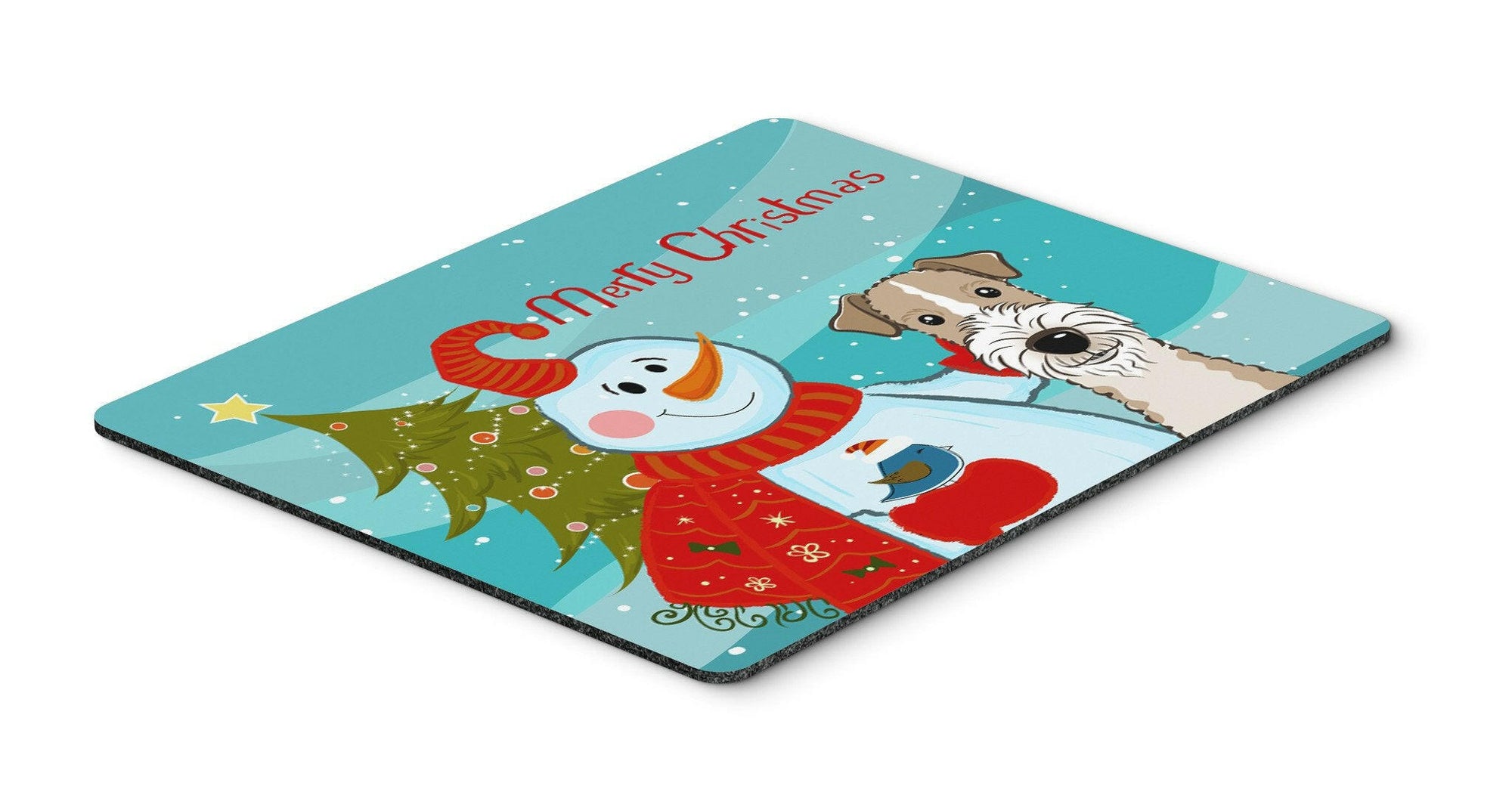 Snowman with Wire Haired Fox Terrier Mouse Pad, Hot Pad or Trivet BB1867MP by Caroline's Treasures