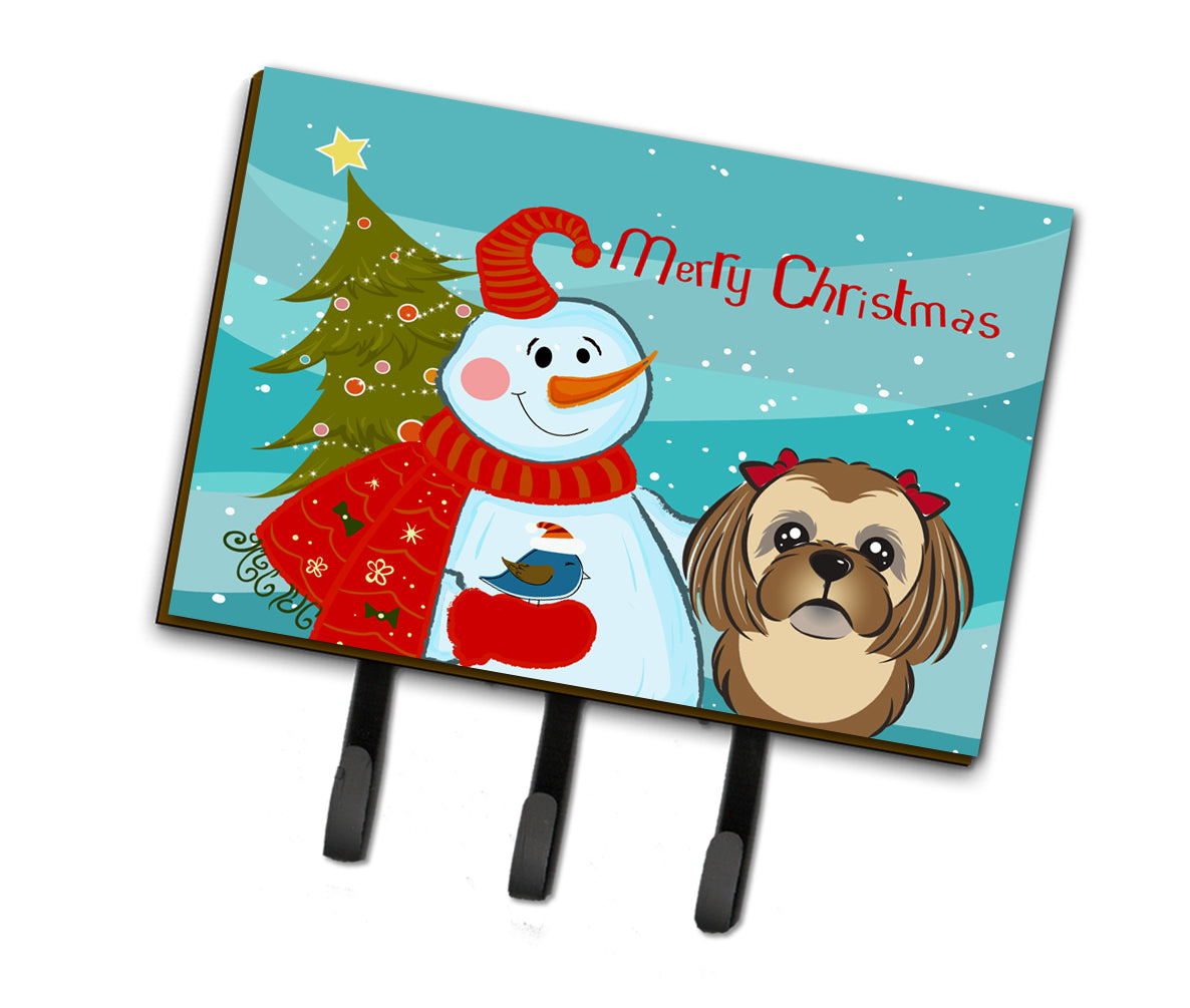 Snowman with Chocolate Brown Shih Tzu Leash or Key Holder BB1869TH68  the-store.com.