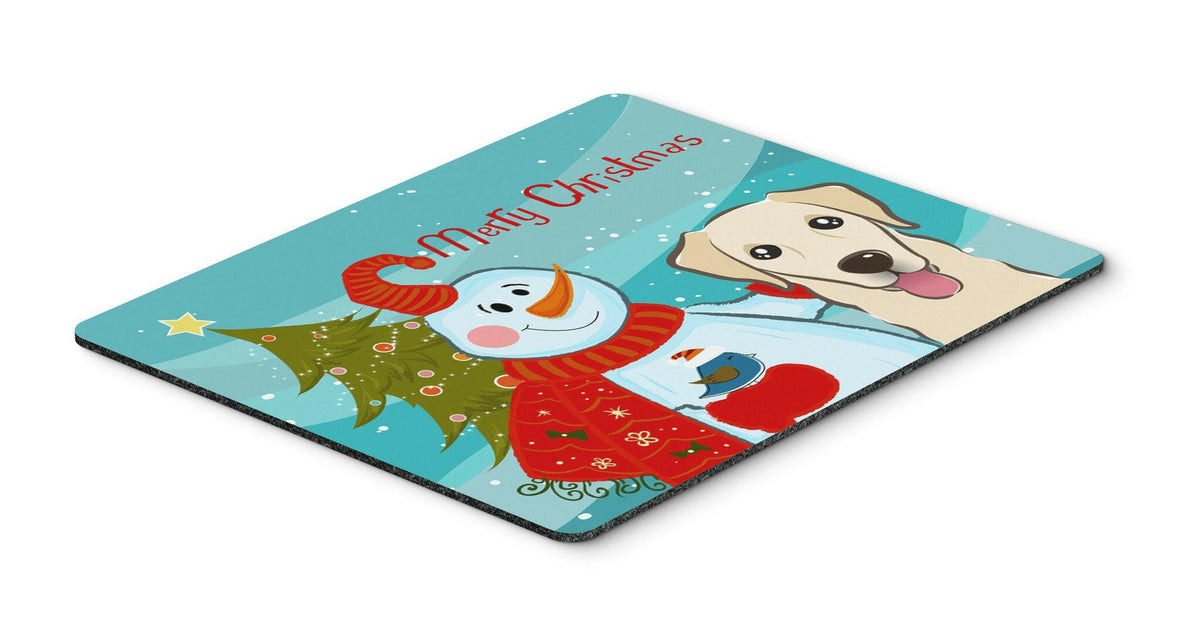 Snowman with Golden Retriever Mouse Pad, Hot Pad or Trivet BB1872MP by Caroline&#39;s Treasures