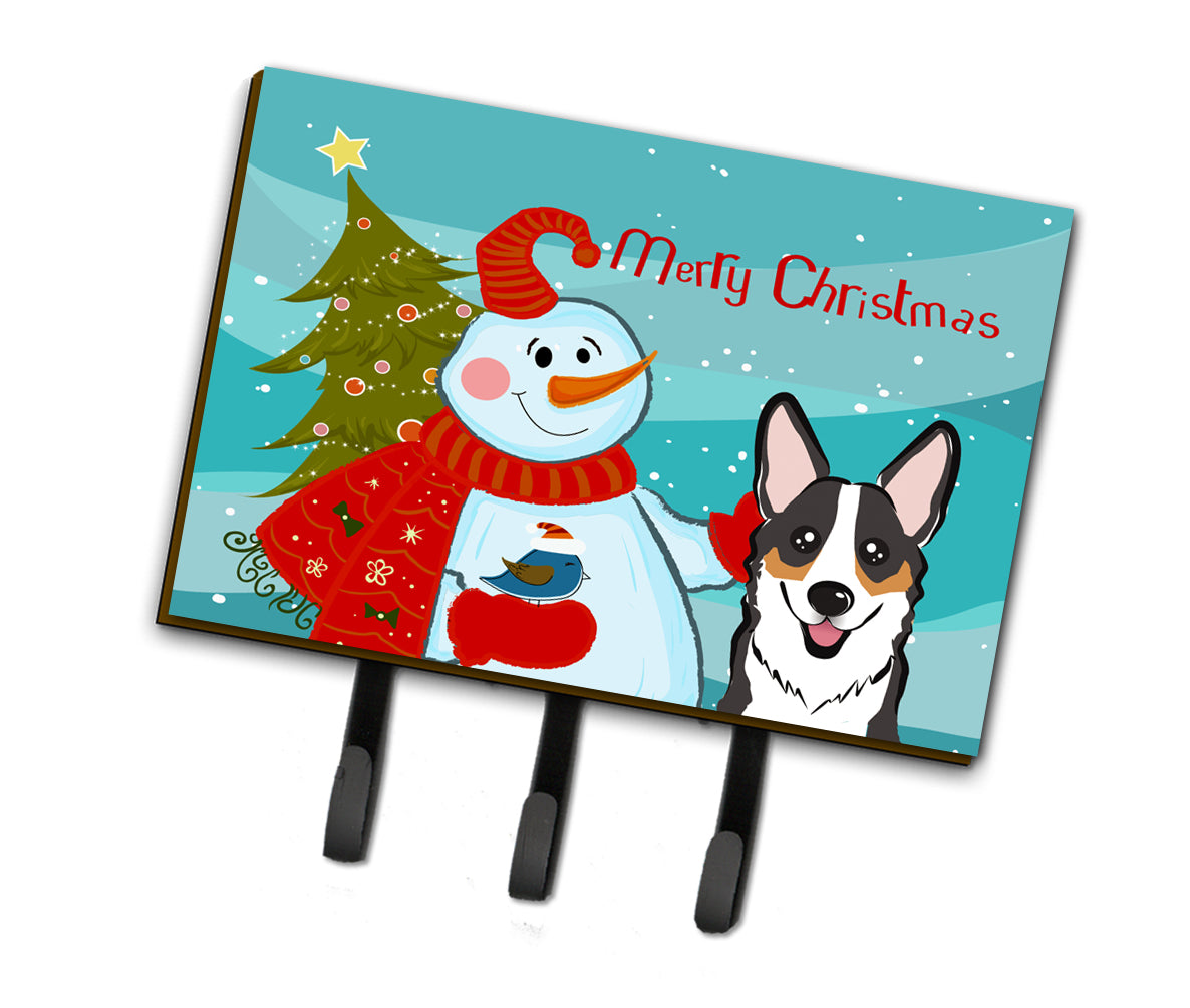Snowman with Tricolor Corgi Leash or Key Holder BB1875TH68  the-store.com.