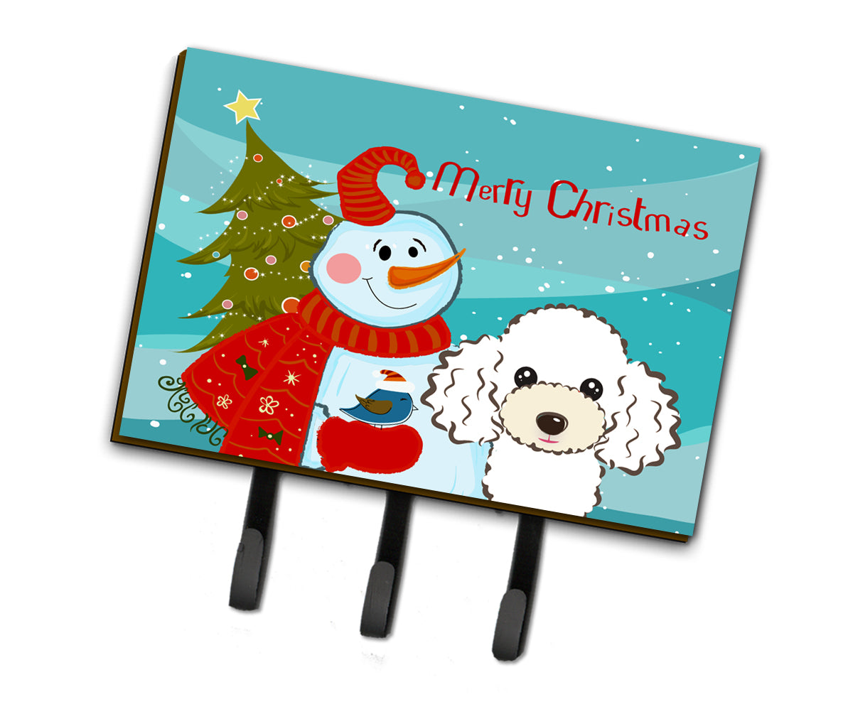 Snowman with White Poodle Leash or Key Holder BB1877TH68  the-store.com.