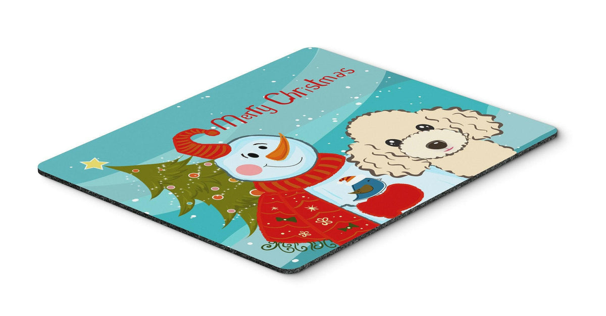 Snowman with Buff Poodle Mouse Pad, Hot Pad or Trivet BB1878MP by Caroline&#39;s Treasures