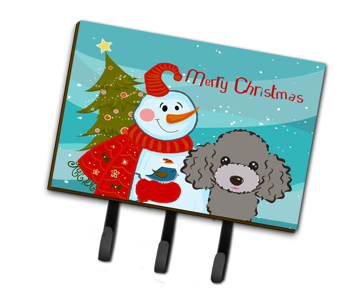 Snowman with Silver Gray Poodle Leash or Key Holder BB1879TH68  the-store.com.