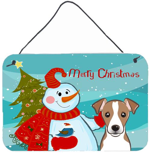 Snowman with Jack Russell Terrier Wall or Door Hanging Prints BB1880DS812 by Caroline&#39;s Treasures