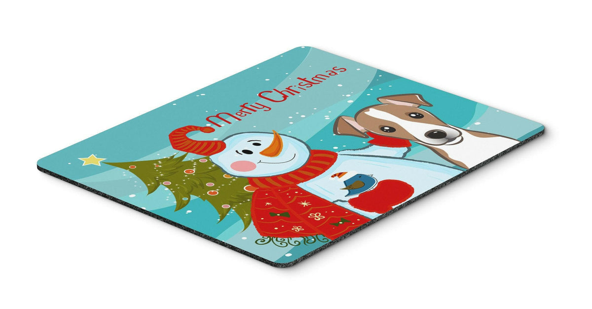 Snowman with Jack Russell Terrier Mouse Pad, Hot Pad or Trivet BB1880MP by Caroline&#39;s Treasures