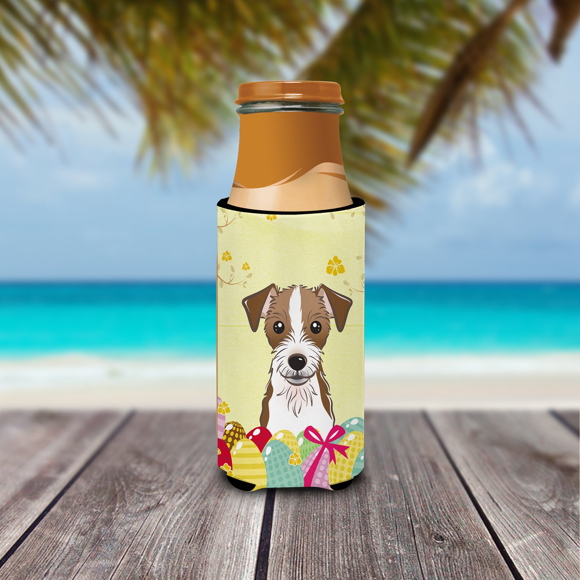 Jack Russell Terrier Easter Egg Hunt  Ultra Beverage Insulator for slim cans BB1884MUK  the-store.com.