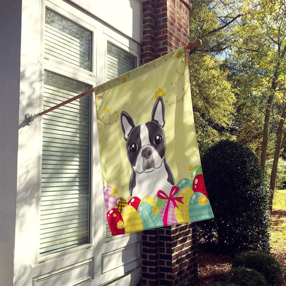 Boston Terrier Easter Egg Hunt Flag Canvas House Size BB1885CHF  the-store.com.
