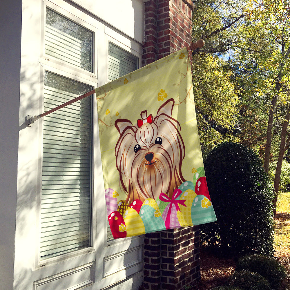 Yorkie Yorkshire Terrier Easter Egg Hunt Flag Canvas House Size BB1886CHF  the-store.com.