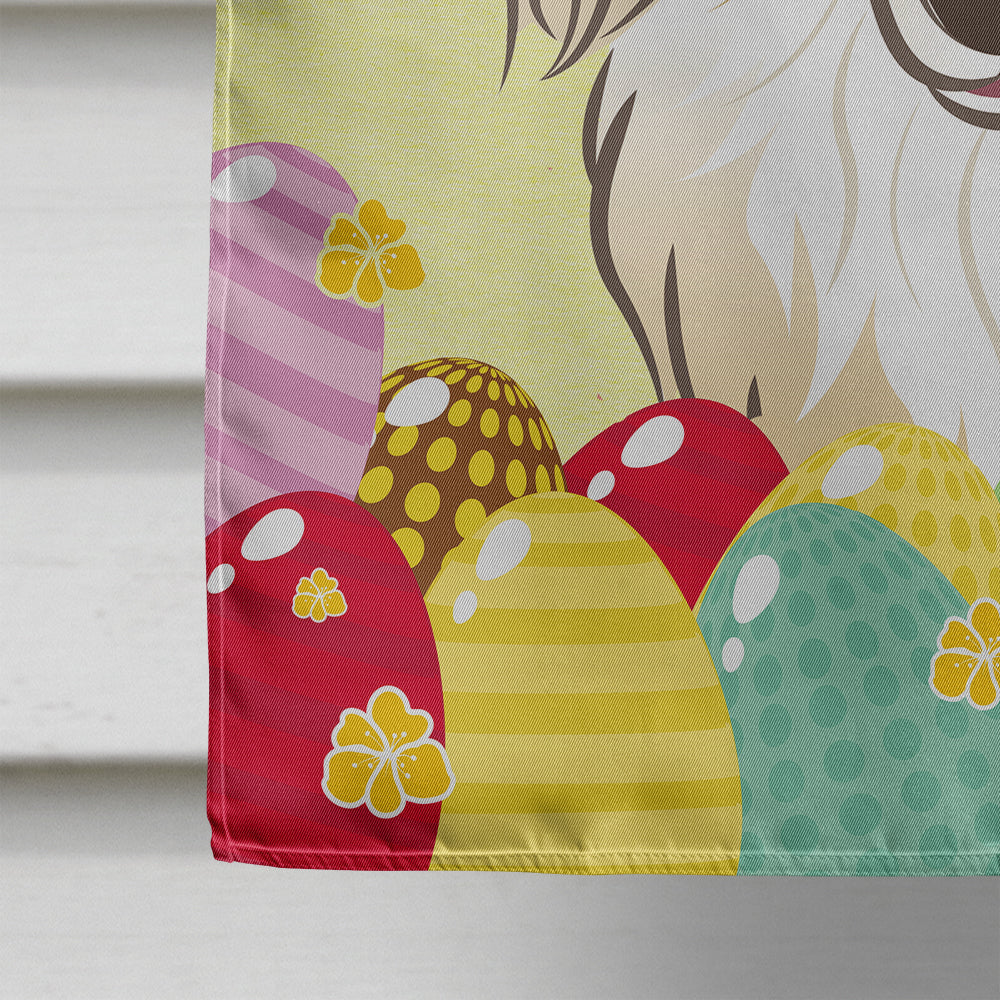 Longhair Creme Dachshund Easter Egg Hunt Flag Canvas House Size BB1894CHF  the-store.com.
