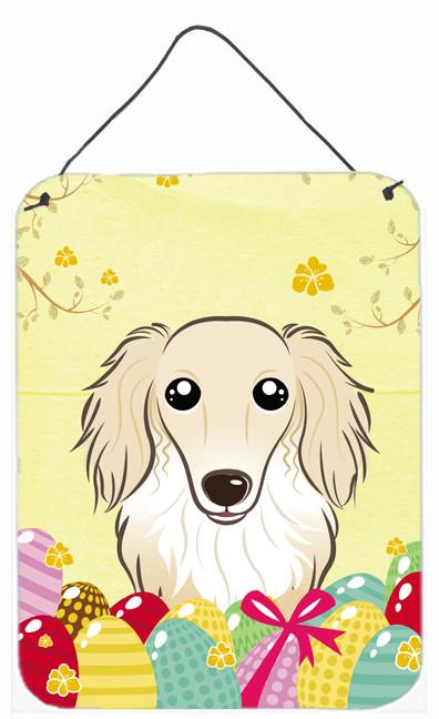 Longhair Creme Dachshund Easter Egg Hunt Wall or Door Hanging Prints BB1894DS1216 by Caroline&#39;s Treasures