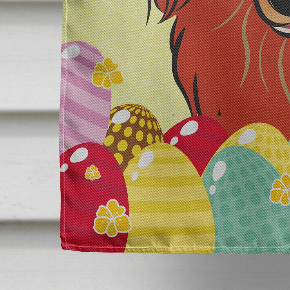 Longhair Red Dachshund Easter Egg Hunt Flag Canvas House Size BB1896CHF  the-store.com.