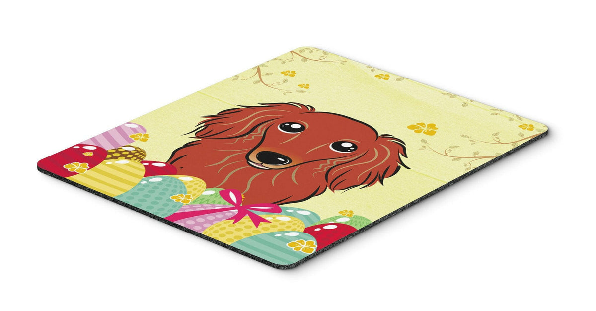 Longhair Red Dachshund Easter Egg Hunt Mouse Pad, Hot Pad or Trivet BB1896MP by Caroline&#39;s Treasures