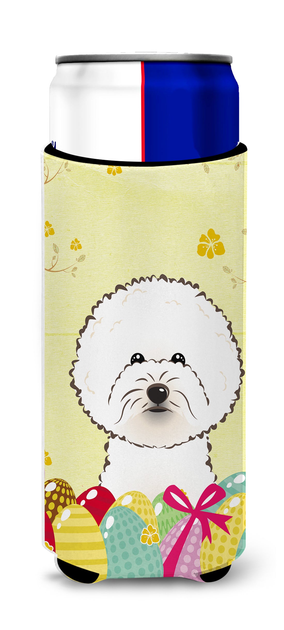 Bichon Frise Easter Egg Hunt  Ultra Beverage Insulator for slim cans BB1899MUK  the-store.com.