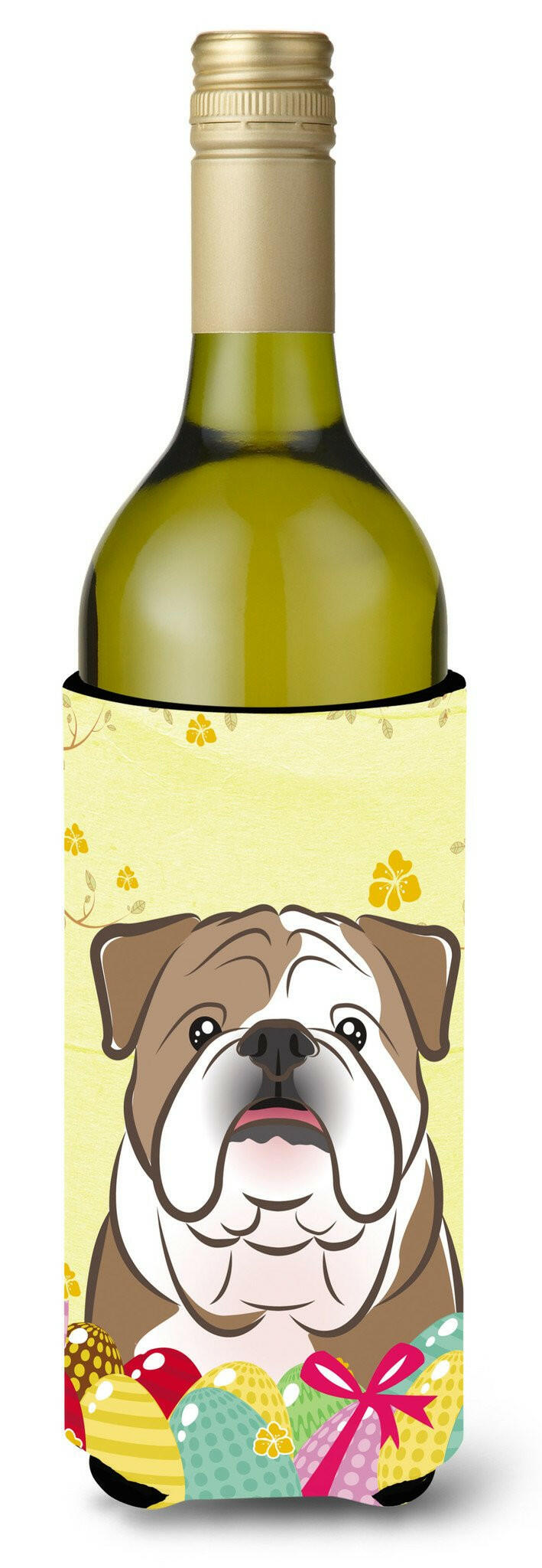 English Bulldog  Easter Egg Hunt Wine Bottle Beverage Insulator Hugger BB1901LITERK by Caroline&#39;s Treasures