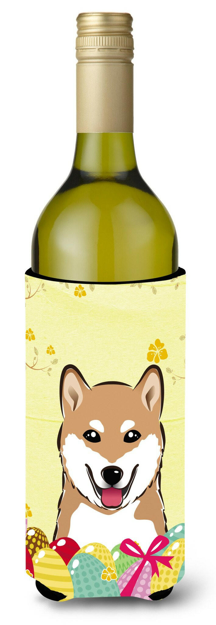 Shiba Inu Easter Egg Hunt Wine Bottle Beverage Insulator Hugger BB1907LITERK by Caroline&#39;s Treasures