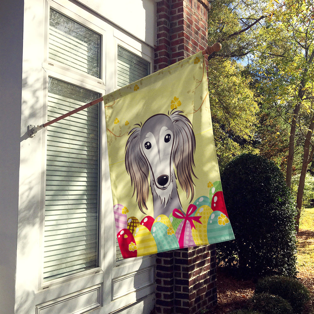 Saluki Easter Egg Hunt Flag Canvas House Size BB1911CHF  the-store.com.