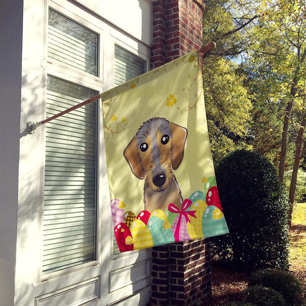 Wirehaired Dachshund Easter Egg Hunt Flag Canvas House Size BB1915CHF  the-store.com.