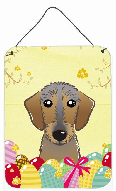 Wirehaired Dachshund Easter Egg Hunt Wall or Door Hanging Prints BB1915DS1216 by Caroline's Treasures