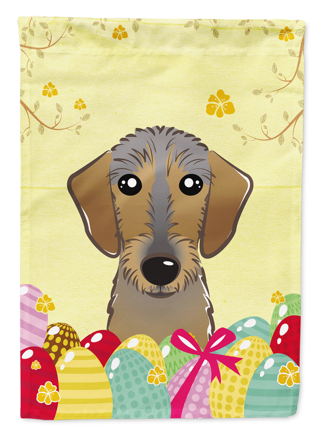 Wirehaired Dachshund Easter Egg Hunt Flag Garden Size BB1915GF  the-store.com.
