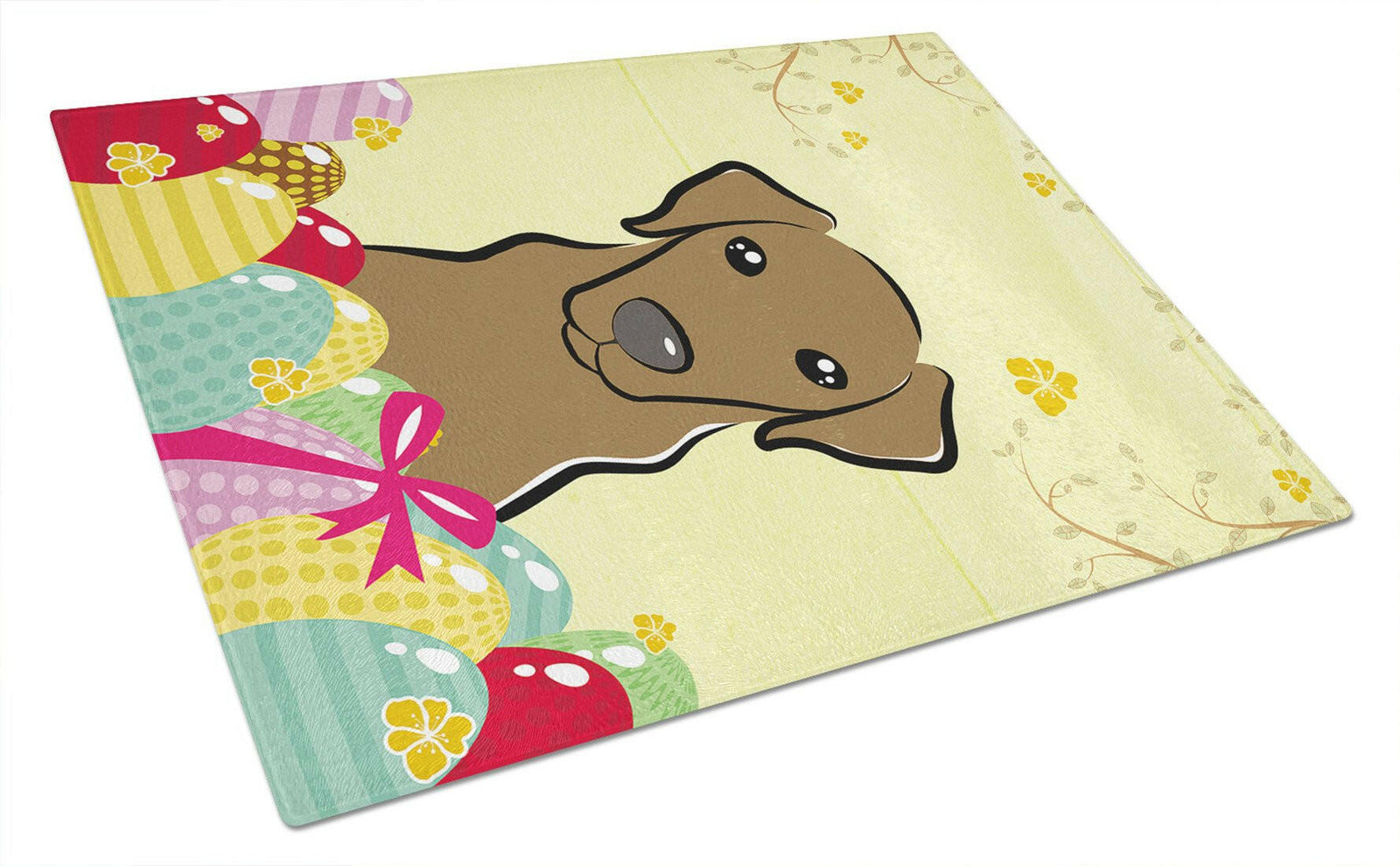Chocolate Labrador Easter Egg Hunt Glass Cutting Board Large BB1916LCB by Caroline's Treasures