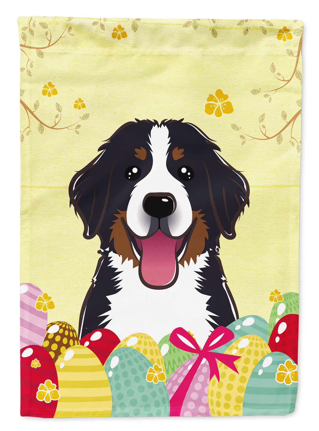 Bernese Mountain Dog Easter Egg Hunt Flag Canvas House Size BB1919CHF  the-store.com.