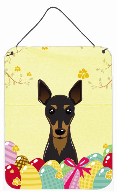 Min Pin Easter Egg Hunt Wall or Door Hanging Prints BB1922DS1216 by Caroline's Treasures