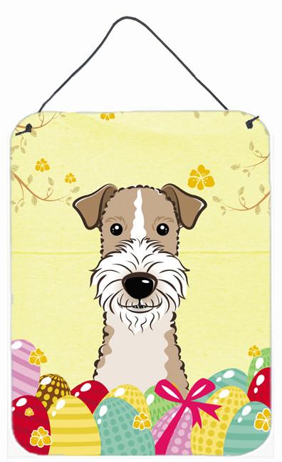 Wire Haired Fox Terrier Easter Egg Hunt Wall or Door Hanging Prints BB1929DS1216 by Caroline&#39;s Treasures