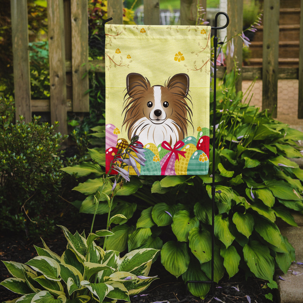 Caroline's Treasures Papillon Easter Egg Hunt Garden Flag - Outdoor Decorative Yard Flag BB1930GF