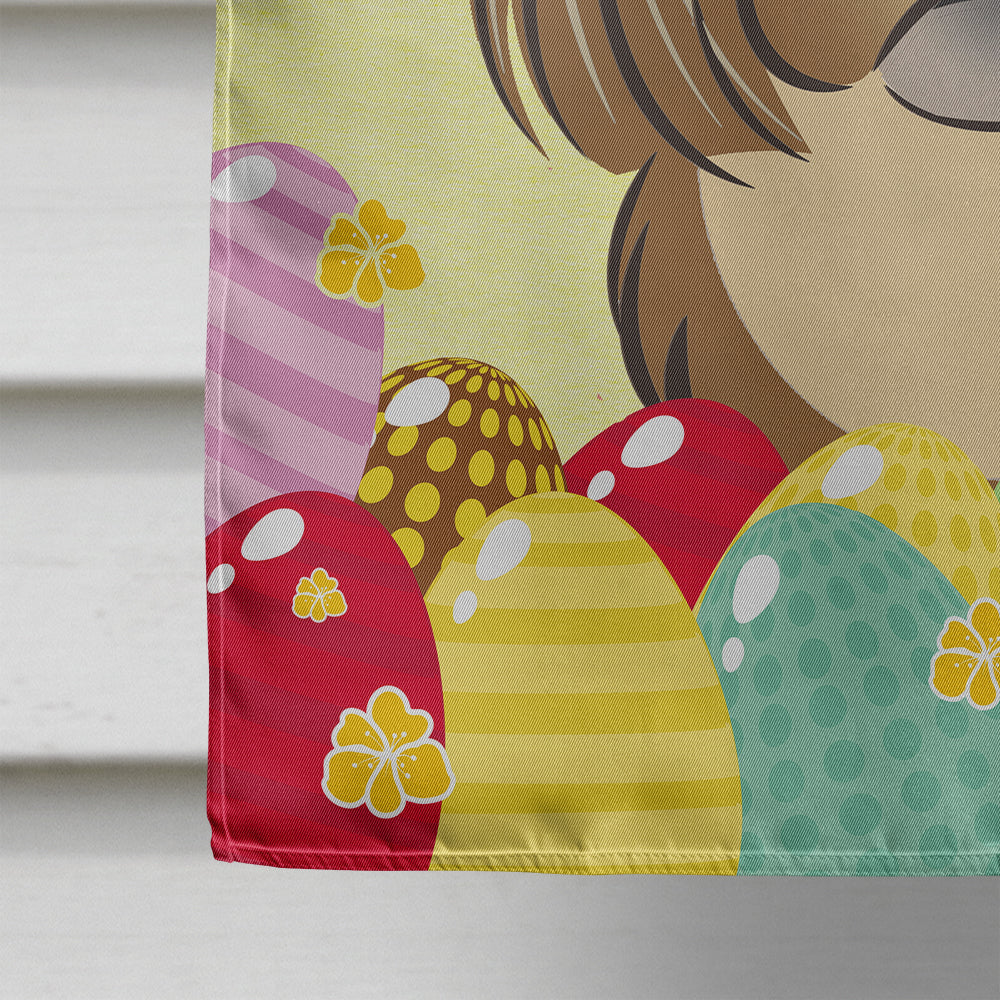 Chocolate Brown Shih Tzu Easter Egg Hunt Flag Canvas House Size BB1931CHF  the-store.com.