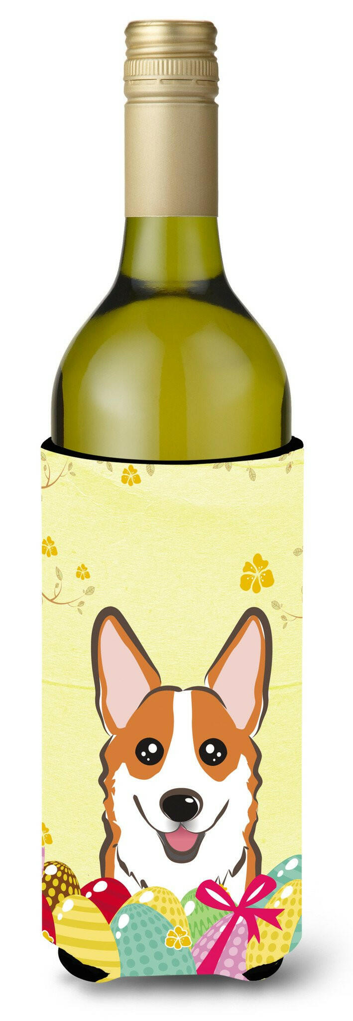 Red Corgi Easter Egg Hunt Wine Bottle Beverage Insulator Hugger BB1936LITERK by Caroline&#39;s Treasures