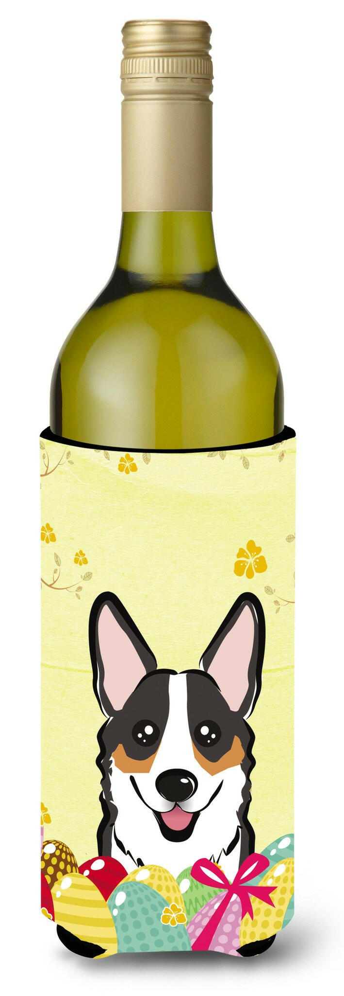 Tricolor Corgi Easter Egg Hunt Wine Bottle Beverage Insulator Hugger BB1937LITERK by Caroline&#39;s Treasures
