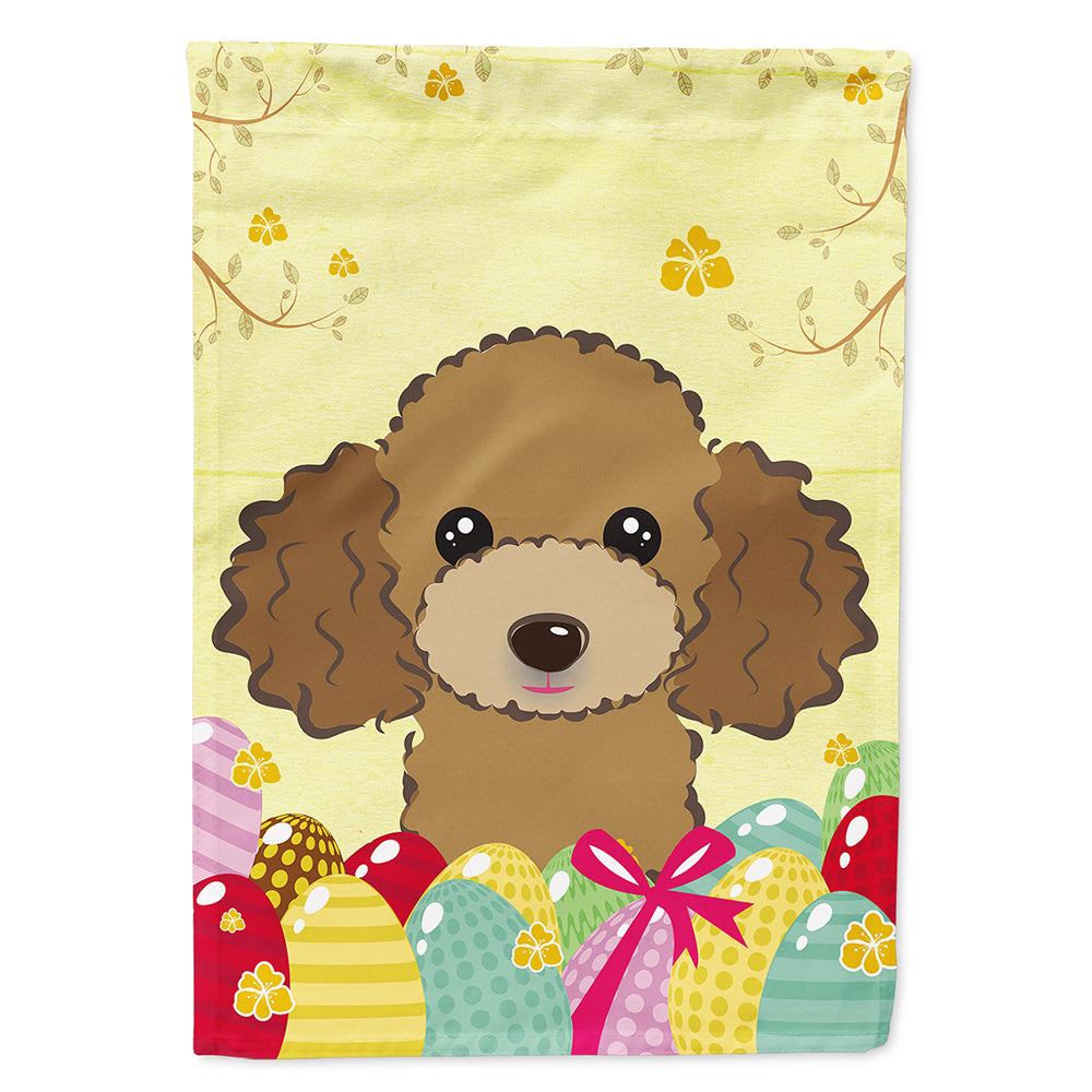 Chocolate Brown Poodle Easter Egg Hunt Flag Canvas House Size BB1938CHF  the-store.com.