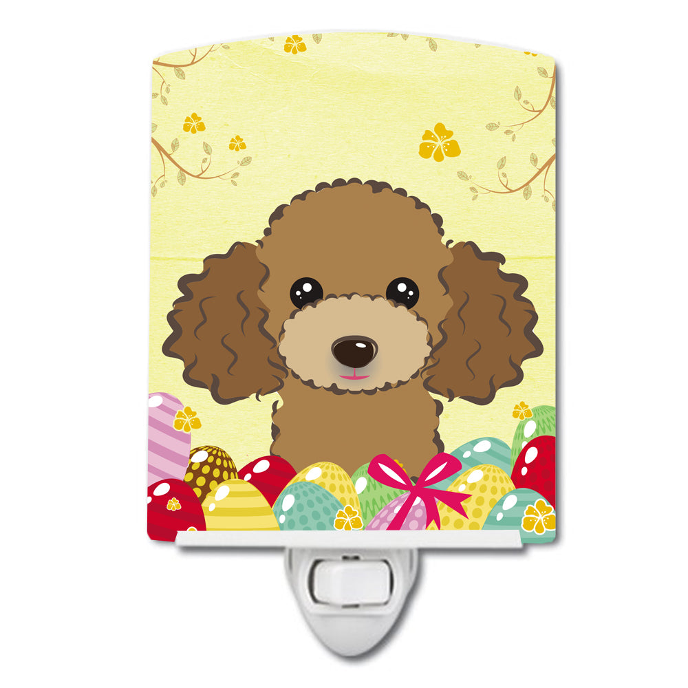 Chocolate Brown Poodle Easter Egg Hunt Ceramic Night Light BB1938CNL - the-store.com