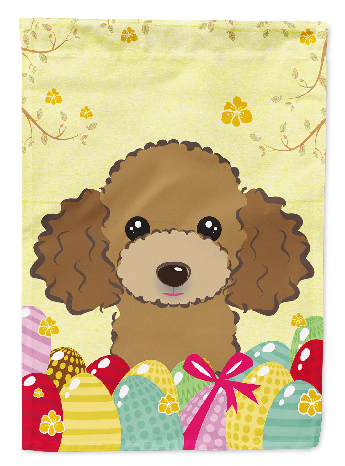 Chocolate Brown Poodle Easter Egg Hunt Flag Garden Size BB1938GF