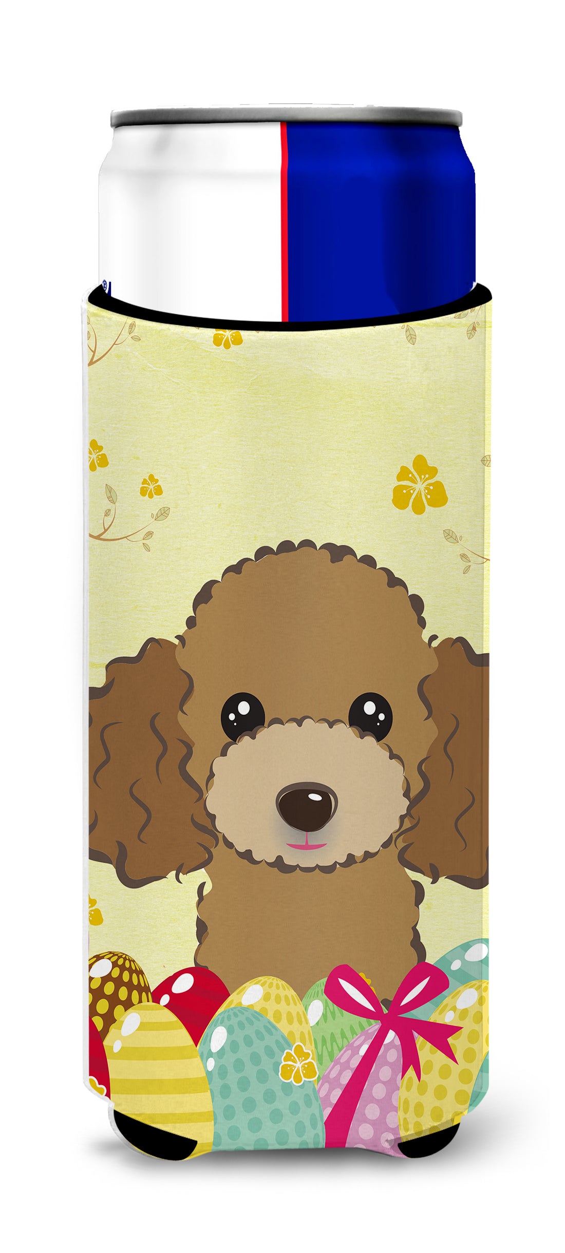 Chocolate Brown Poodle Easter Egg Hunt  Ultra Beverage Insulator for slim cans BB1938MUK  the-store.com.